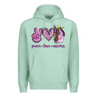 Seafoam Peace Love Unicorn Premium Hoodie - Jasminsmagicworld