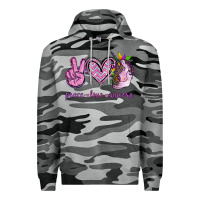 Slate Camo Peace Love Unicorn Premium Hoodie - Jasminsmagicworld