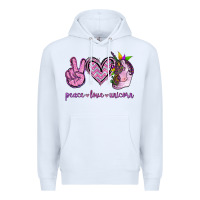 White Peace Love Unicorn Premium Hoodie - Jasminsmagicworld