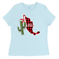 Baby Blue Merry Christmas Ladies Tee - CowhideDigitalArt