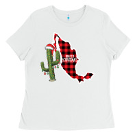 White Merry Christmas Ladies Tee - CowhideDigitalArt