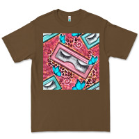 Cacao cosmetic fake eyelashes and butterfly with leopard seamless pattern bb Premium Tee - BundleAndBundleShop