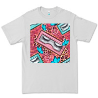 Dove Grey cosmetic fake eyelashes and butterfly with leopard seamless pattern bb Premium Tee - BundleAndBundleShop