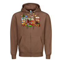 Chestnut Christmas coffee cups with Chihuahua Zipper Hoodie - RanaPortraitStore