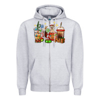 Heather Grey Christmas coffee cups with Chihuahua Zipper Hoodie - RanaPortraitStore