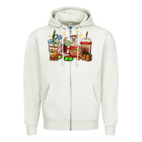 Oatmeal Heather Christmas coffee cups with Chihuahua Zipper Hoodie - RanaPortraitStore