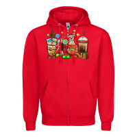 Red Christmas coffee cups with Chihuahua Zipper Hoodie - RanaPortraitStore