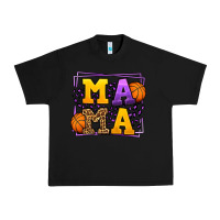 Black Purple and gold Basketball leopard frame Mama Urban Heavy Tee - LillyAllenDesigns
