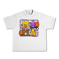 Lunar Rock Purple and gold Basketball leopard frame Mama Urban Heavy Tee - LillyAllenDesigns