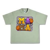 Oil Green Purple and gold Basketball leopard frame Mama Urban Heavy Tee - LillyAllenDesigns