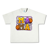 Pistachio Purple and gold Basketball leopard frame Mama Urban Heavy Tee - LillyAllenDesigns