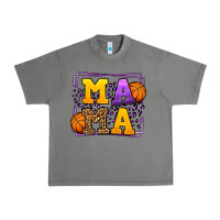 Tornado Purple and gold Basketball leopard frame Mama Urban Heavy Tee - LillyAllenDesigns