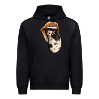 Black Western Leopard Cowhide Tongue Urban Hoodie - Jasminsmagicworld