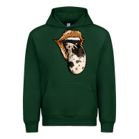 Forest Green Western Leopard Cowhide Tongue Urban Hoodie - Jasminsmagicworld