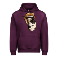 Mauve Wine Western Leopard Cowhide Tongue Urban Hoodie - Jasminsmagicworld