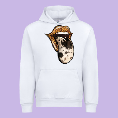 Western Leopard Cowhide Tongue Urban Hoodie Designed By Jasminsmagicworld