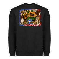 Black Patriotic Sunflower God Bless America Heavyweight Sweatshirt - Jasminsmagicworld