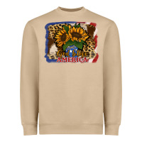 Patriotic Sunflower God Bless America Heavyweight Sweatshirt | Teevron