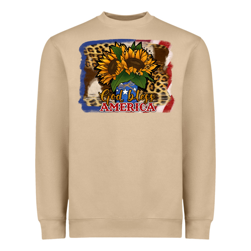 Patriotic Sunflower God Bless America Heavyweight Sweatshirt by Jasminsmagicworld | Teevron