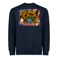 Navy Patriotic Sunflower God Bless America Heavyweight Sweatshirt - Jasminsmagicworld