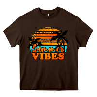 Chocolate Brown Summer Vibes Heavy Core Tee - Jasminsmagicworld
