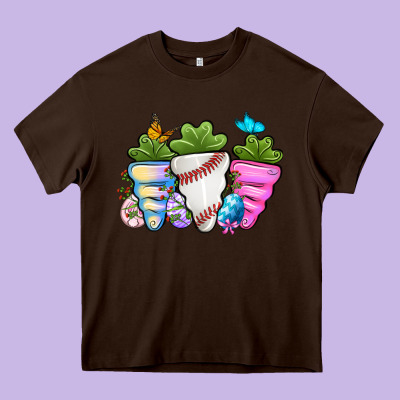 Easter Day Baseball Easter Sports Carrots Heavy Core Tee Designed By Oliviacreatesart