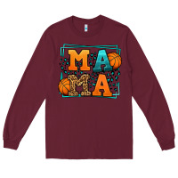 Burgundy leopard basketball mama Mother's Day Long Sleeve Tee - LillyAllenDesigns