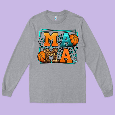 Leopard Basketball Mama Mother's Day Long Sleeve Tee Designed By Lillyallendesigns