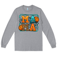 Heather Grey leopard basketball mama Mother's Day Long Sleeve Tee - LillyAllenDesigns