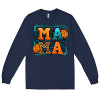 Navy leopard basketball mama Mother's Day Long Sleeve Tee - LillyAllenDesigns