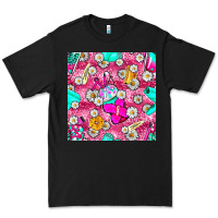 Black hairstylist coffee cups and daisy with leopard seamless pattern bbs Premium Tee - BundleAndBundleShop