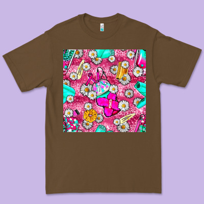 Hairstylist Coffee Cups And Daisy With Leopard Seamless Pattern Bbs Premium Tee Designed By Bundleandbundleshop