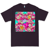 Plum hairstylist coffee cups and daisy with leopard seamless pattern bbs Premium Tee - BundleAndBundleShop