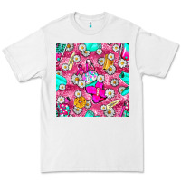 White hairstylist coffee cups and daisy with leopard seamless pattern bbs Premium Tee - BundleAndBundleShop