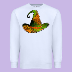 Leopard Witch Hat Premium Sweatshirt Designed By Jasminsmagicworld