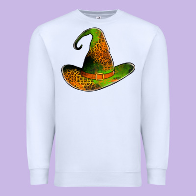 Leopard Witch Hat Premium Sweatshirt Designed By Jasminsmagicworld