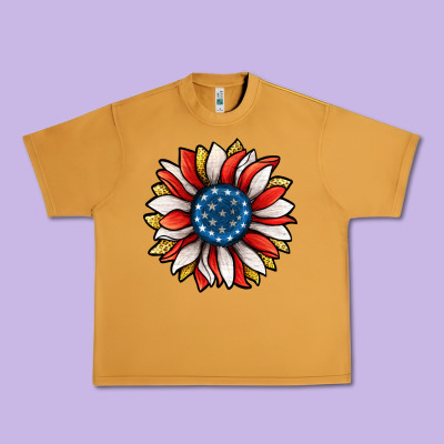 Patriotic Sunflower Urban Heavy Tee Designed By Jasminsmagicworld