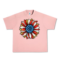 Salmon Patriotic Sunflower Urban Heavy Tee - Jasminsmagicworld
