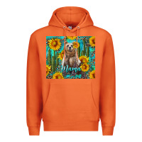 Carrot mama bear with sunflowers and cactus Premium Hoodie - Artiststas