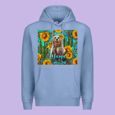 Mama Bear With Sunflowers And Cactus Premium Hoodie Designed By Artiststas