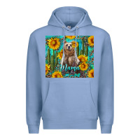 Colony Blue mama bear with sunflowers and cactus Premium Hoodie - Artiststas