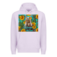 Lilac mama bear with sunflowers and cactus Premium Hoodie - Artiststas