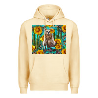 Pina Colada mama bear with sunflowers and cactus Premium Hoodie - Artiststas