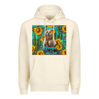Sandshell mama bear with sunflowers and cactus Premium Hoodie - Artiststas