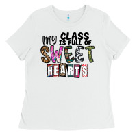 White my class ısfull of sweet hearts Ladies Tee - CowhideDigitalArt