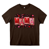 Chocolate Brown Pink leopard mama Heavy Core Tee - FaDigitalArtStudio