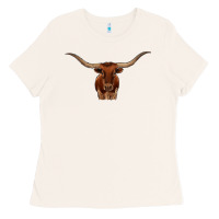 Bone texas longhorn illustration Ladies Tee - CowhideDigitalArt
