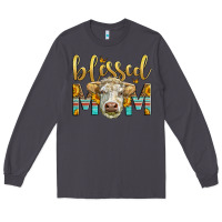 Smoke Western Blessed Mom Charolais Bull Mother's Day Long Sleeve Tee - LillyAllenDesigns