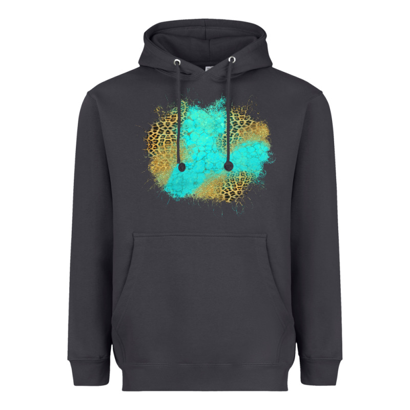 Turquoise Leopard Patch Heavyweight Hoodie by Jasminsmagicworld | Teevron