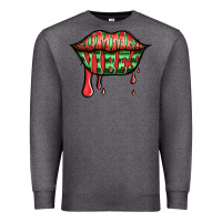 Charcoal Heather summer vibes watermelon lips Premium Sweatshirt - Jasminsmagicworld